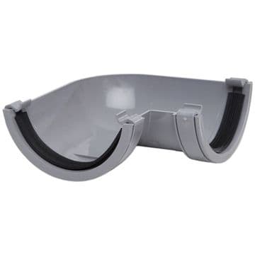Polypipe Half Round Gutter 90 Degree Bend - Grey - 46PRR103