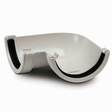 Polypipe Half Round Gutter 90 Degree Bend - White - 47PRR103