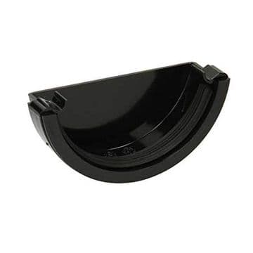 Polypipe Half Round Gutter External Stop End - Black - 43PRR107