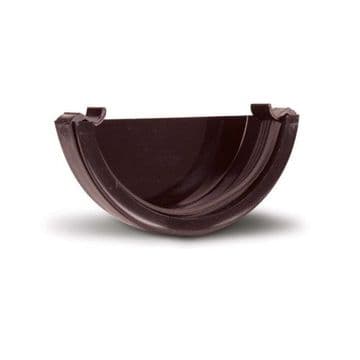 Polypipe Half Round Gutter External Stop End - Brown - 44PRR107