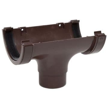 Polypipe Half Round Gutter Running Outlet - Brown - 44PRR105