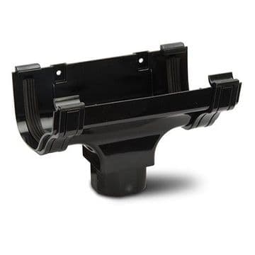 Polypipe Ogee Gutter Running Outlet - Black - 43SROG05