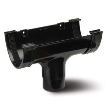 Polypipe Polyflow / Deep Flow Gutter Running Outlet - Black - 43PRD505