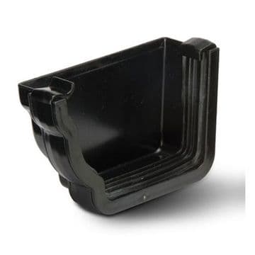 Polypipe Sovereign External Gutter Left Hand Stop End - Black - 43RH1707