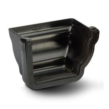 Polypipe Sovereign External Gutter Profiled Right Stop End - Black - 43RH1719