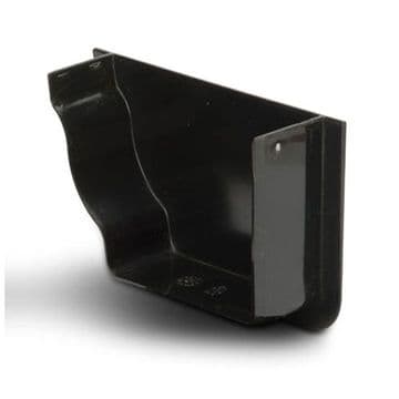 Polypipe Sovereign Internal Gutter Left Hand Stop End - Black - 43RH1708