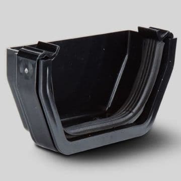 Polypipe Square Gutter External Stop End - Black - 43TRS207