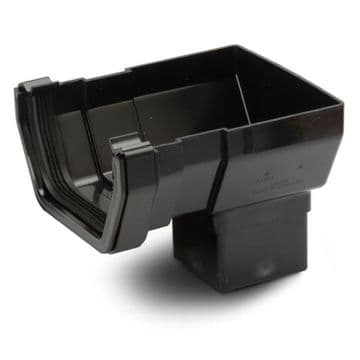 Polypipe Square Gutter Stop End Outlet - Black - 43RS206B