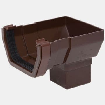 Polypipe Square Gutter Stop End Outlet - Brown - 44RS1206