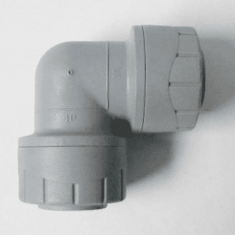Polyplumb Push Fit 15mm Pipe Bent 90 Elbow Fitting - 29P12015