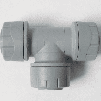 Polyplumb Push Fit 15mm Pipe Equal Tee Fitting - 29P24015