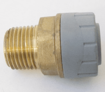 Polyplumb Push Fit 15mm x 1/2 inch Male Iron Coupling - 29P03015