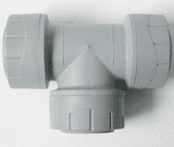 Polyplumb Push Fit 22mm Pipe Equal Tee Fitting - 29P24022