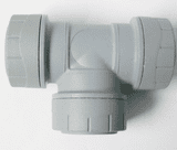 Polyplumb Push Fit 28mm Pipe Equal Tee Fitting - 29P24028