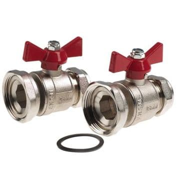 Quarter Turn Lever Type 28mm Circulation Pump Valves Pair - 07001793