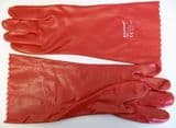 Red Long 14 inch Gauntlet PVC Gloves - 67000590