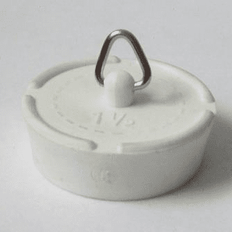 Replacement 1. 1/2 White Rubber Bathroom Basin Plug - 74000319