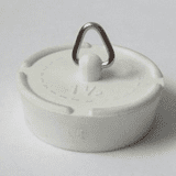 Replacement 1. 1/2 White Rubber Bathroom Basin Plug - 74000319