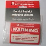 Rothenberger Do Not Restrict Warning Stickers - 54000176