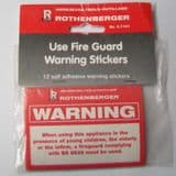 Rothenberger Use Fire Guard Warning Stickers - 54000168