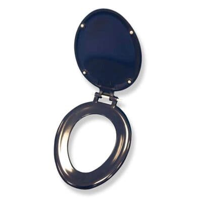 Saxon Blue Toilet Seat & Lid - Stainless Steel Hinges - 02002034
