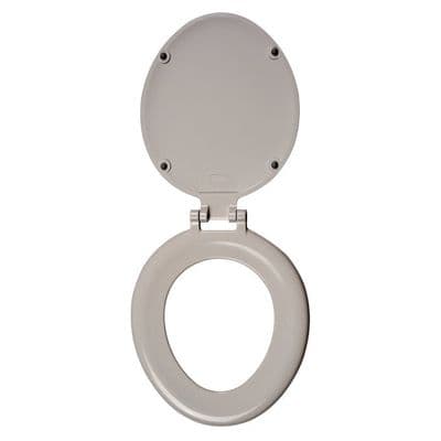 Saxon Grey Toilet Seat & Lid - Stainless Steel Hinges STGRLRING - 02000116