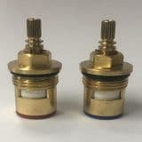 Short 20 Spline Ceramic Disc Bath Tap Cartridges 3/4 Pair - 62003082