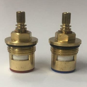 Short 20 Spline Ceramic Disc Bath Tap Cartridges 3/4 Pair - 62003082