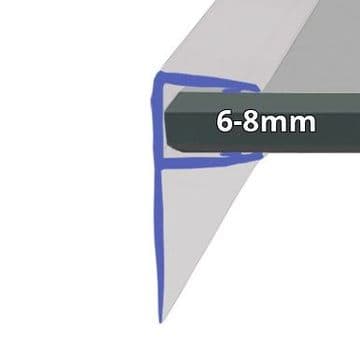Shower Door 2 Metre 90 degree 15mm Fin - 6-8mm Glass - 50102981