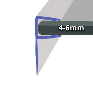Shower Door 2 Metre 90 degree 8mm Fin - 4-6mm Glass - 50102977