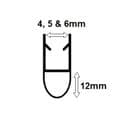 Shower Screen Seal 12mm Bubble for 4-6mm Glass - 06011740