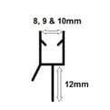 Shower Screen Seal 12mm Fin for 8-10mm Glass - 50803226