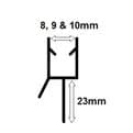 Shower Screen Seal 23mm Fin for 8-10mm Glass - 06011821