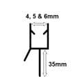 Shower Screen Seal 35mm Fin for 4-6mm Glass - 06011613