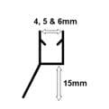 Shower Screen Seal Angled Fin for 4-6mm Glass 1 Metre - 50102966