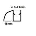 Shower Screen Seal Curved Side Fin for 4-6mm Glass - 50102974