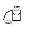 Shower Screen Seal Curved Side Fin for 8mm Glass - 50102973