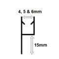 Shower Screen Seal Offset Fin for 4-6mm Glass - 50103331