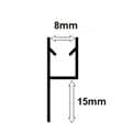 Shower Screen Seal Offset Fin for 8mm Glass - 50103330