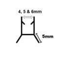 Shower Screen Seal Short Angle Fins for 4-6mm Glass - 06001269