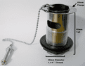 Slotted Chrome Basin Waste with Plastic Plug & Chain - 74000474