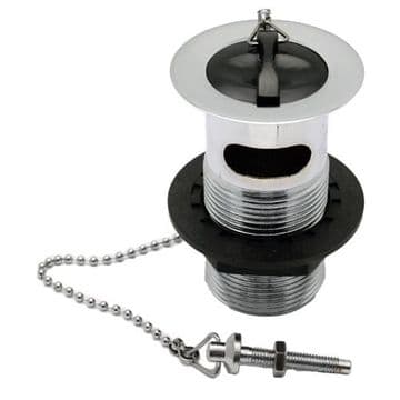 Slotted Chrome Basin Waste with Plastic Plug & Chain - 74000474