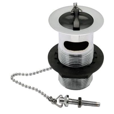Slotted Chrome Basin Waste with Plastic Plug & Chain - 74000474