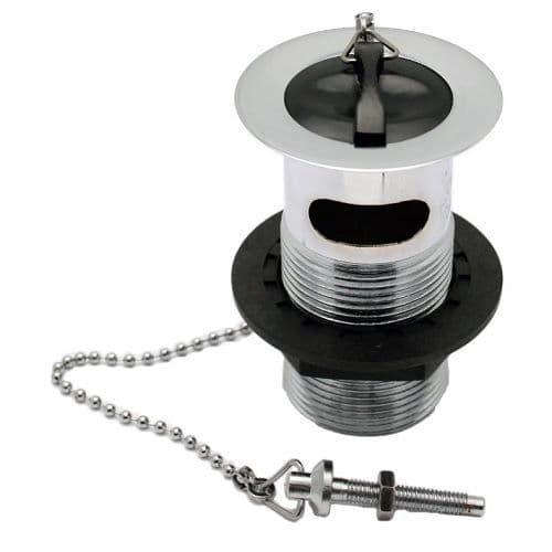 Slotted Chrome Basin Waste with Plastic Plug & Chain - 74000474