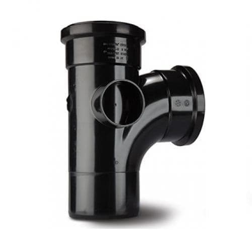 Soil Pipe 4 in / 110mm Single Branch Tee - Black - 43BST401