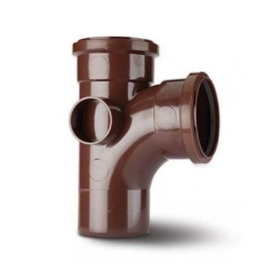 Soil Pipe 4 in / 110mm Single Branch Tee - Brown - 44BST401