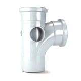 Soil Pipe 4 in / 110mm Single Branch Tee - White - 47BST401