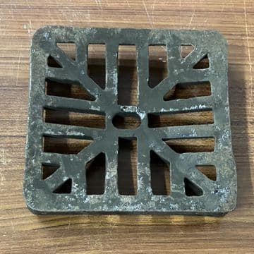 Square Coated Iron Dished Gully Grid 4.1/2 inch - 114mm - 62000040