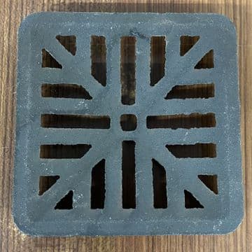 Square Coated Iron Dished Gully Grid 4.3/4 inch - 120mm - 62000060