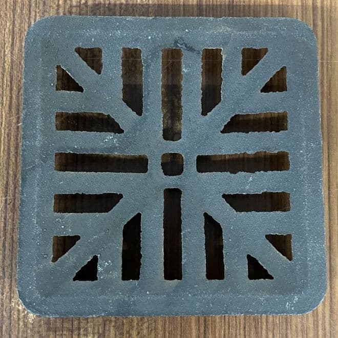Square Coated Iron Dished Gully Grid 4.3/4 inch - 120mm - 62000060